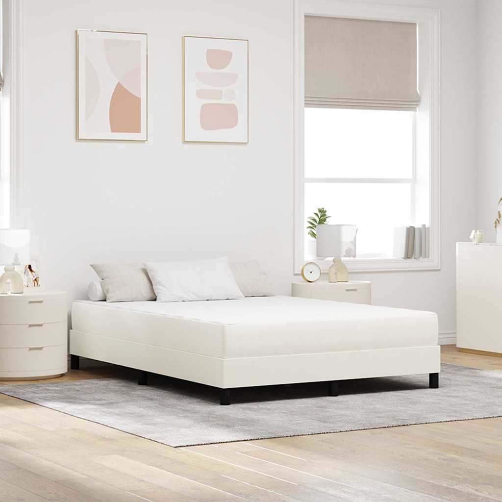 Materac do łóżka z materacem Kremowy 140 x 190 cm tkanina vidaXL
