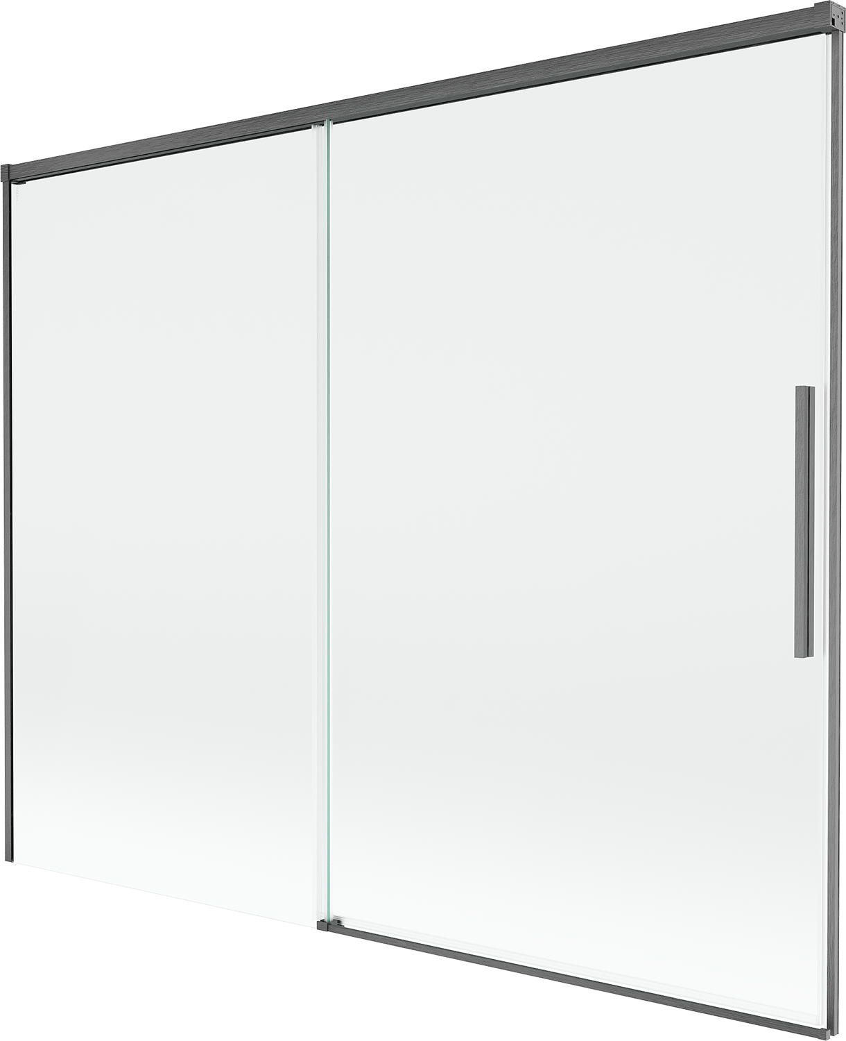 Mexen Rox parawan nawannowy 2-skrzydłowy rozsuwany 190 x 150 cm, transparent, gun gray szczotkowany - 8C9-190-001-66-00