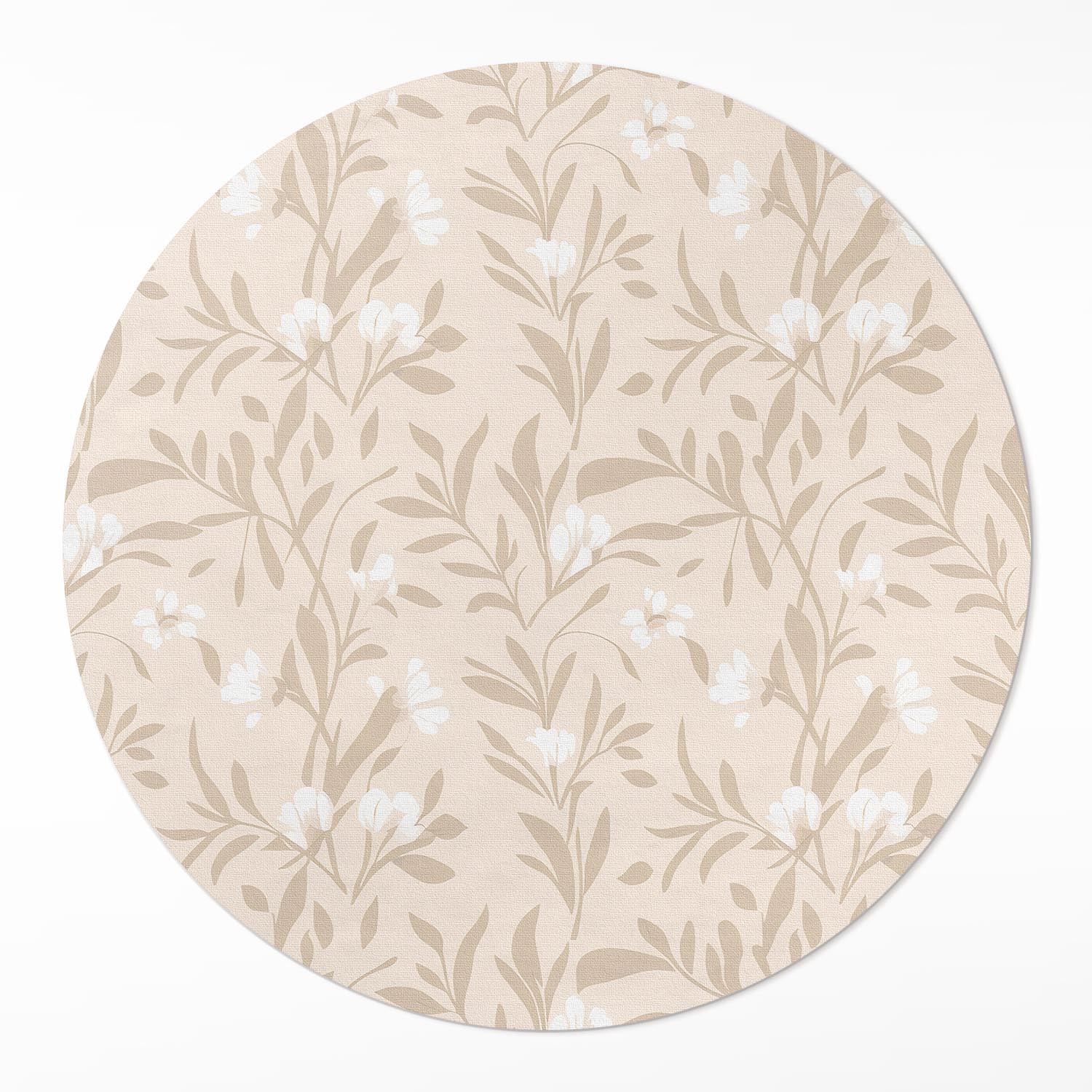 Chodnik winylowy do przedpokoju, liście i kwiaty boho delikatne 90x90 cmArtPrintCave
