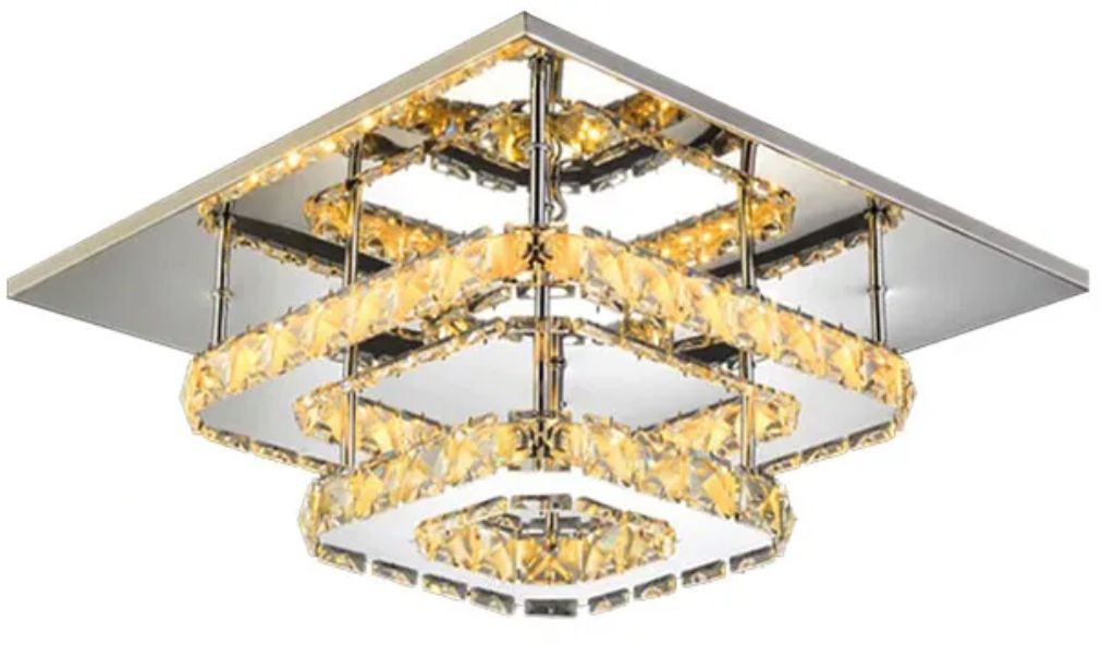 Lampa Sufitowa Kryształowa Led Toolight Led App410-C Szary