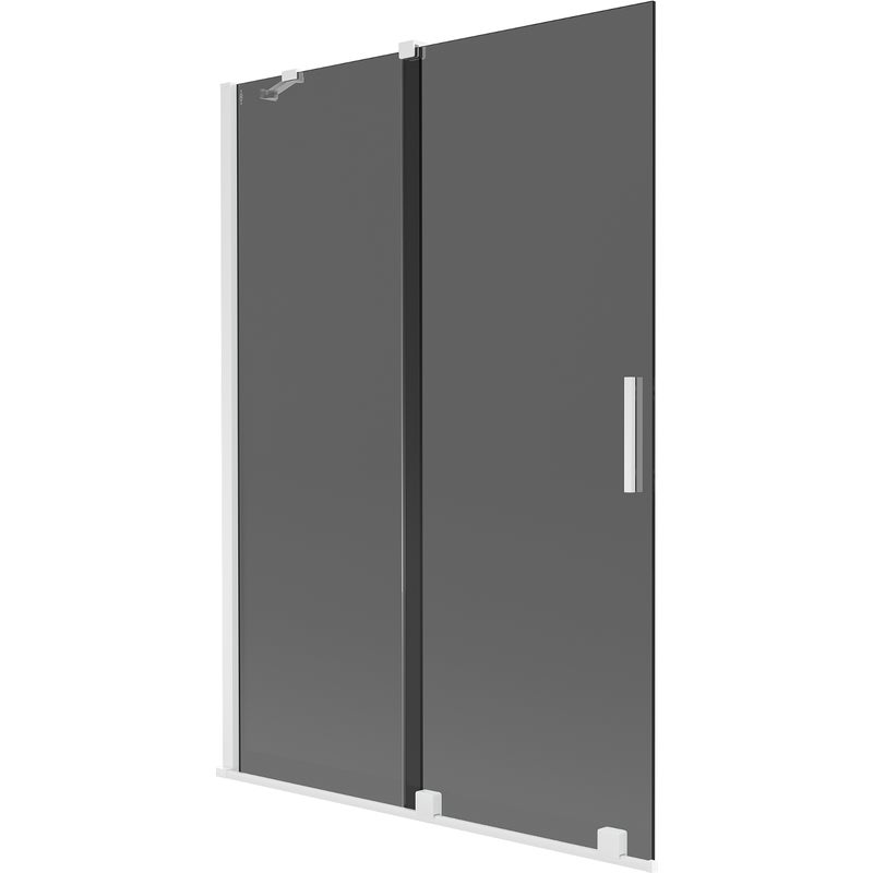 Mexen Velar parawan nawannowy 2-skrzydłowy rozsuwany 120 x 150 cm, grafit, biały - 896-120-000-41-20