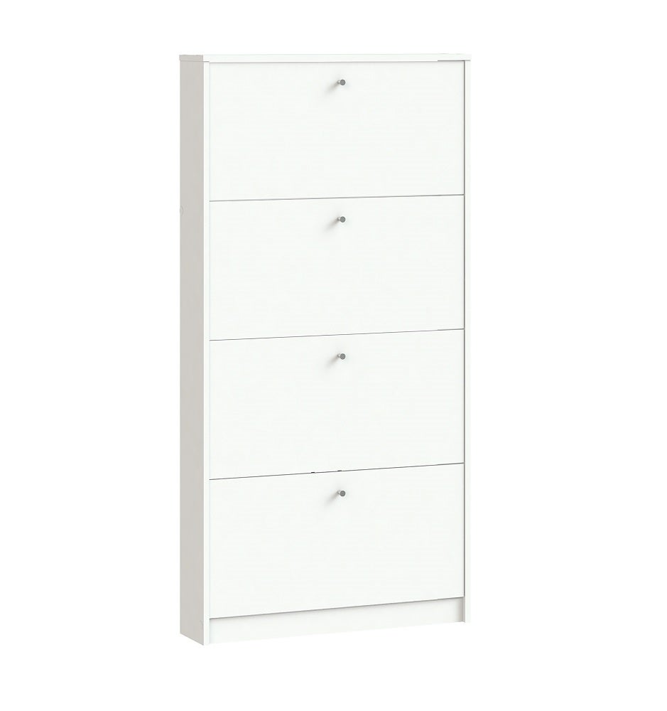 Escape szafka na buty z 4 drzwi, szerokość 75 cm, wysokość 148 cm, biały.