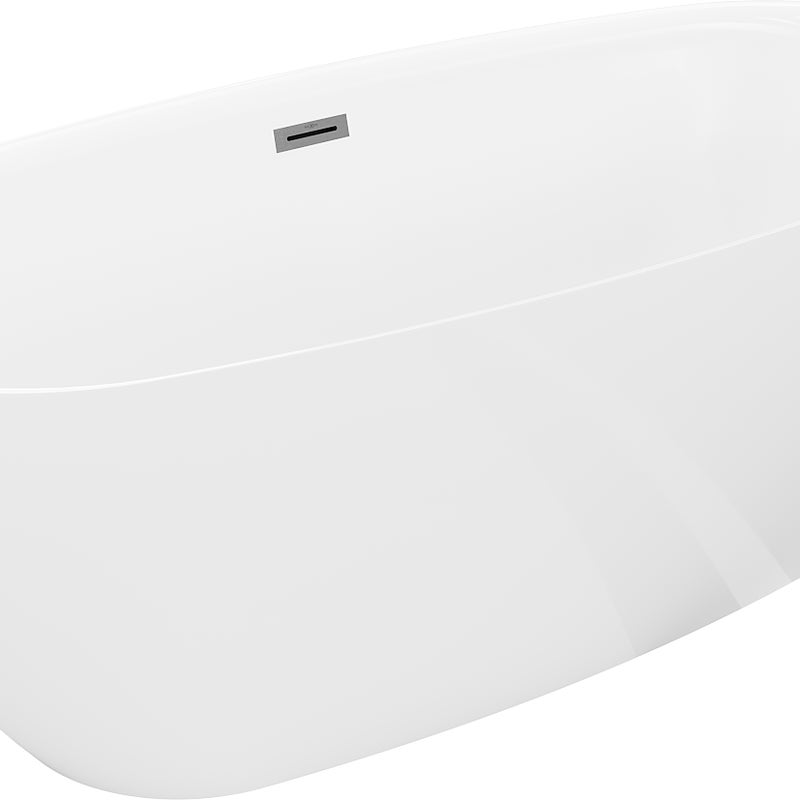 Mexen Luvo Slim wanna wolnostojąca 170 x 75 cm, biała, przelew gun gray szczotkowany - 52801707500-66