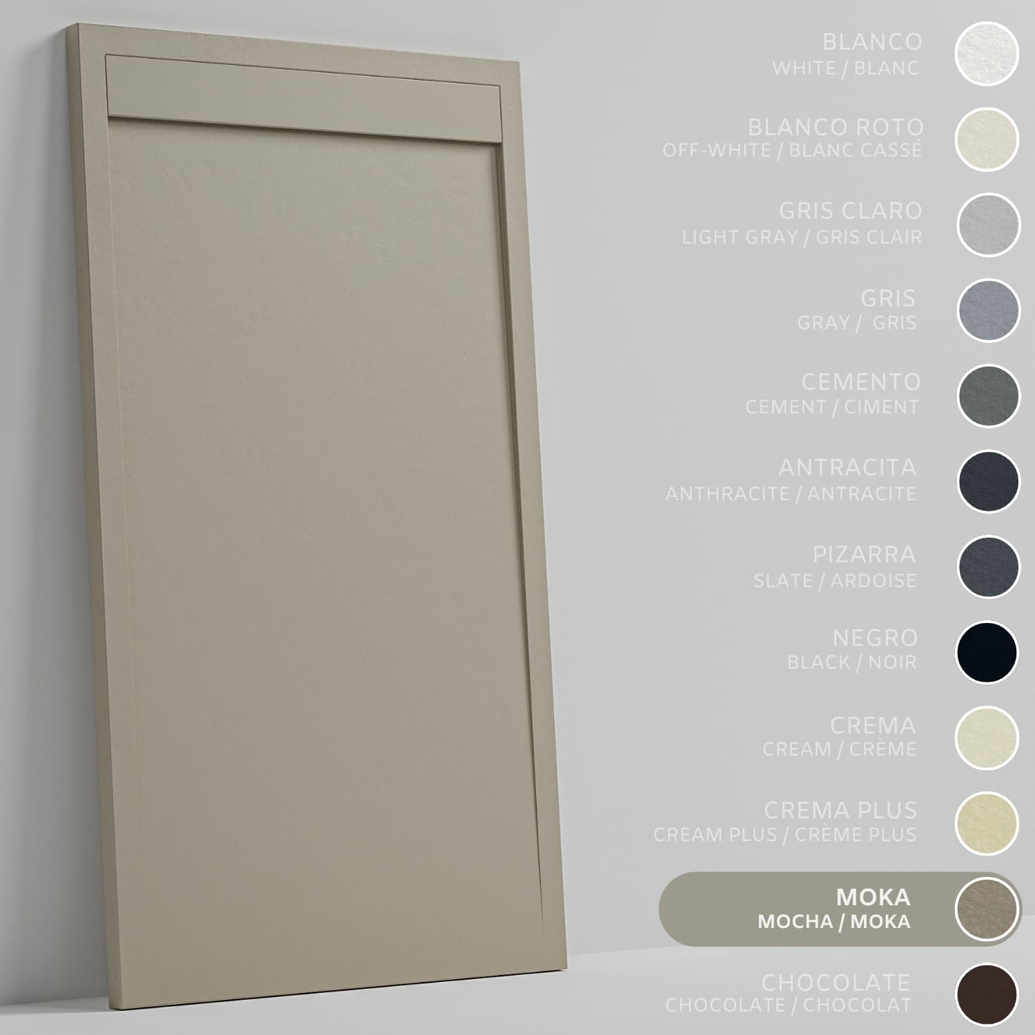 SOULHOME Brodzik prysznicowy– Żywica– Gel Coat– Gładka/Kamienna tekstura – Antypoślizgowy – Moka- 100x90- Niski 3cm– Minimalistyczny