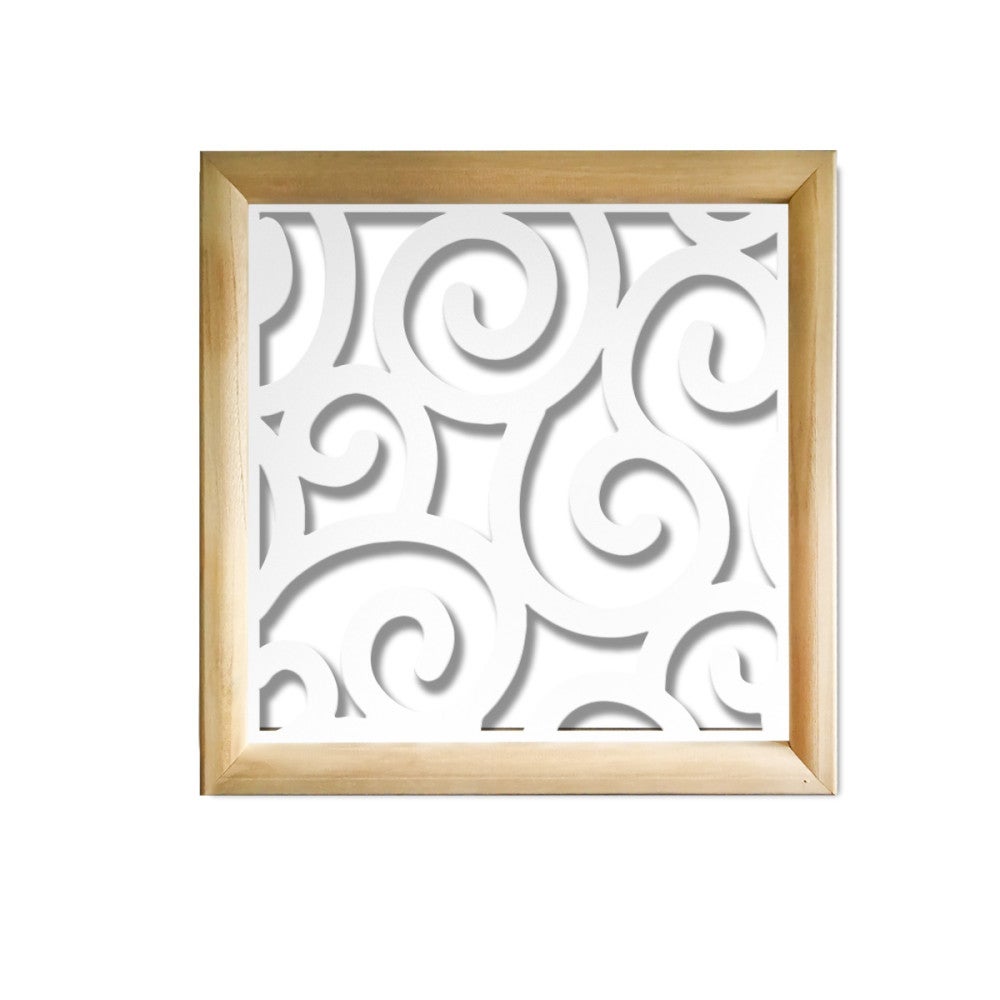 GHIRIGORI - Kwadratowe moduły dekoracyjne z drewna i PCV - Rozmiar 48x48 cm - Grubość 47 mm - Kolor wewnętrzny BIAŁY