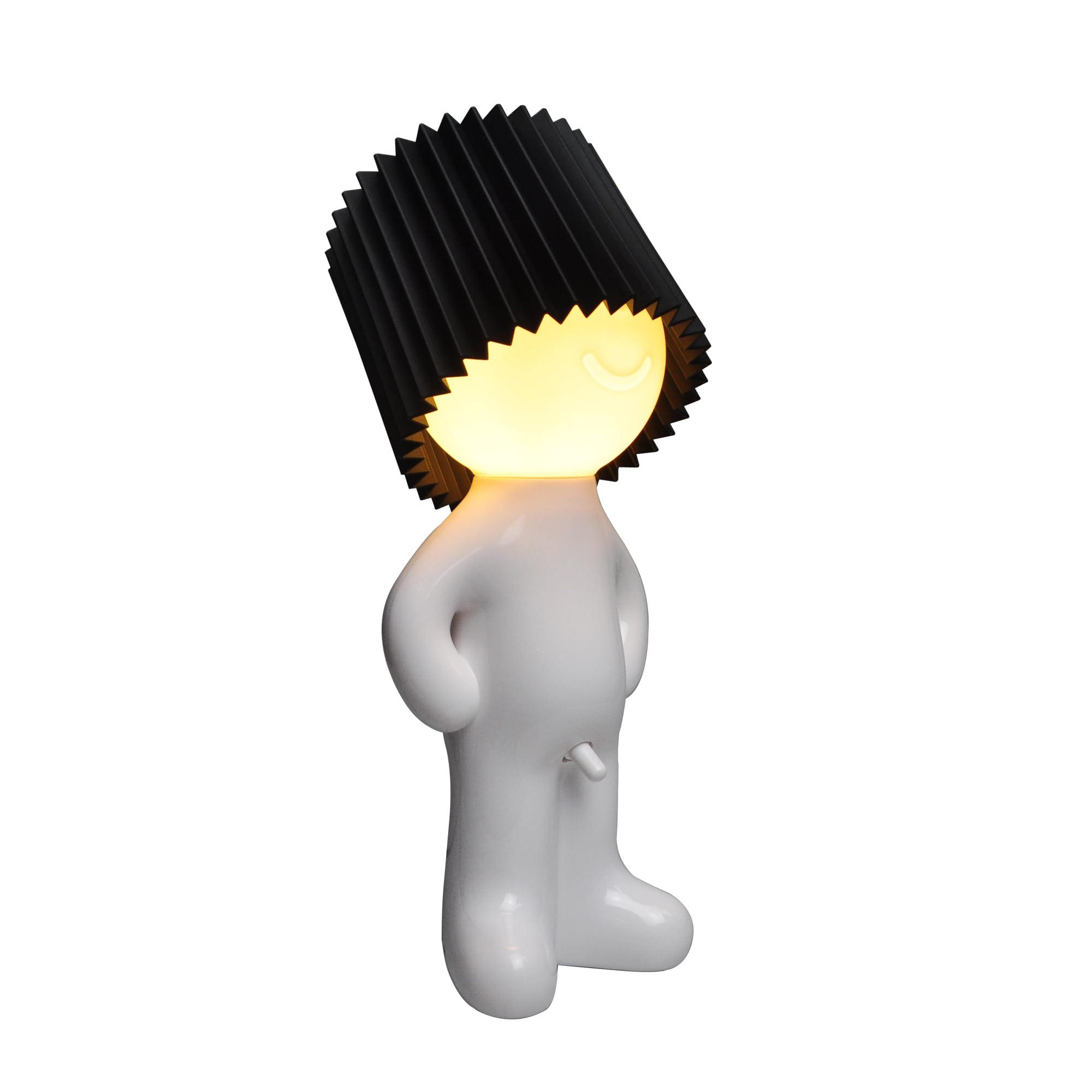 Dekoracyjna lampa podłogowa, kreatywna lampka stołowa do sypialni, 12,5 × 12,5 × 29,5 cm, ciepłe światło, czarna