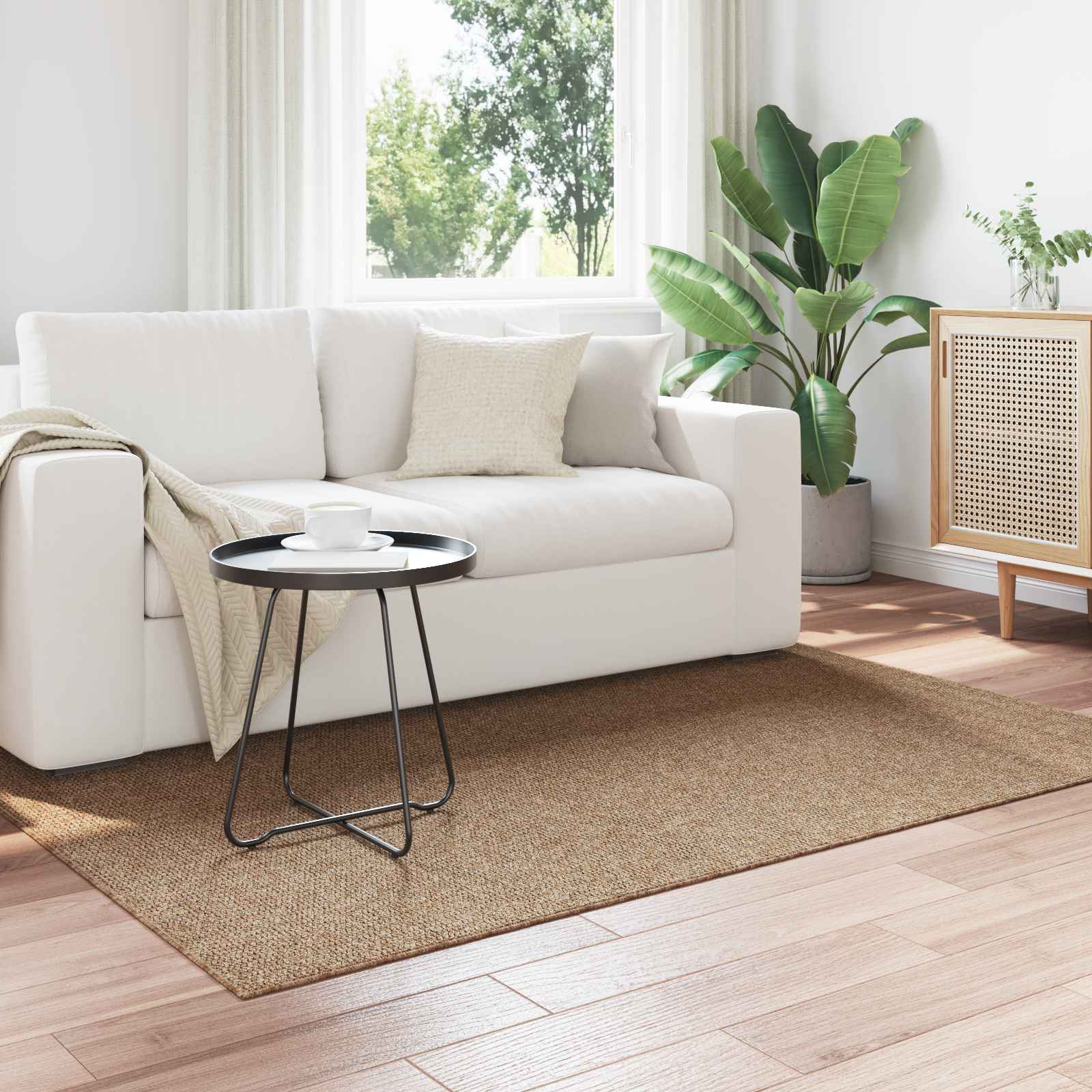 Dywany pokojowe AGIRA Naturalny 170 x 120 cm Poliester vidaXL