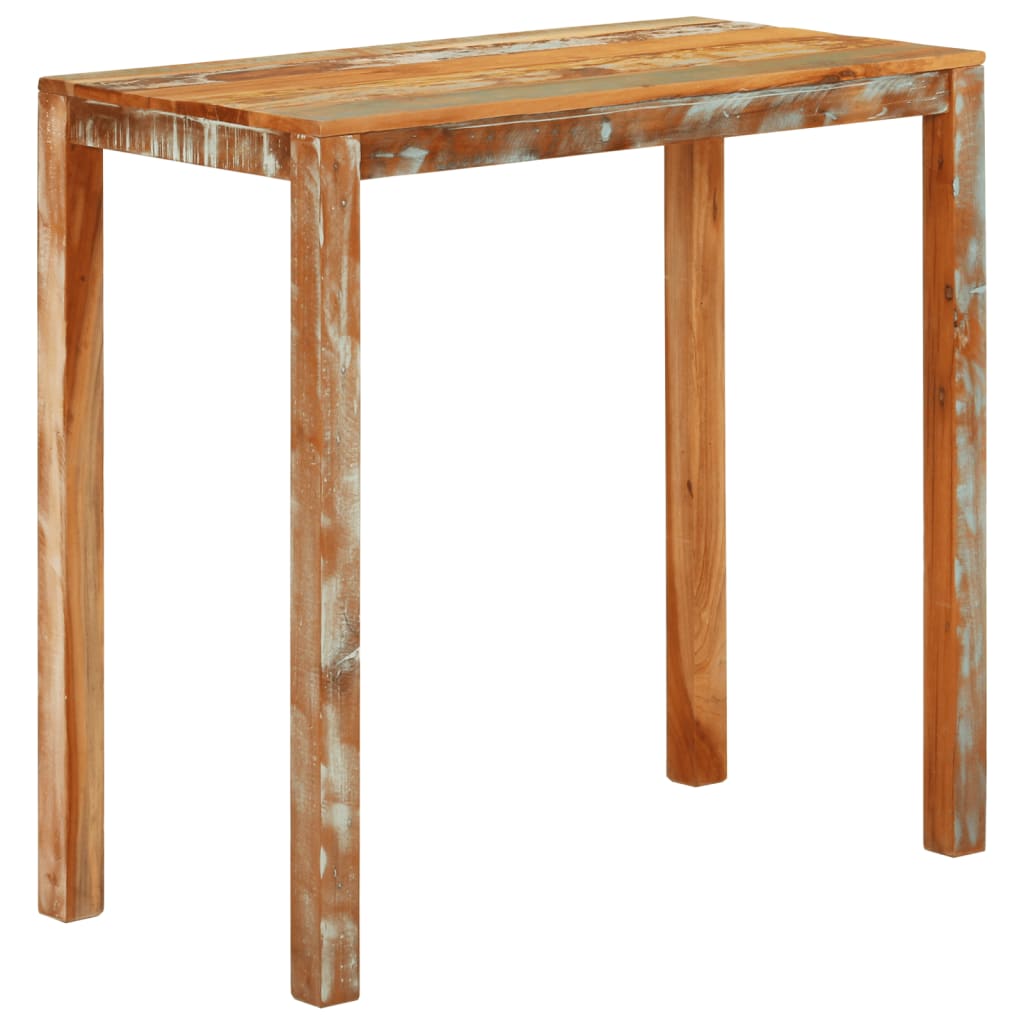 vidaXL Stolik barowy, 112x55x108, lite drewno odzyskane