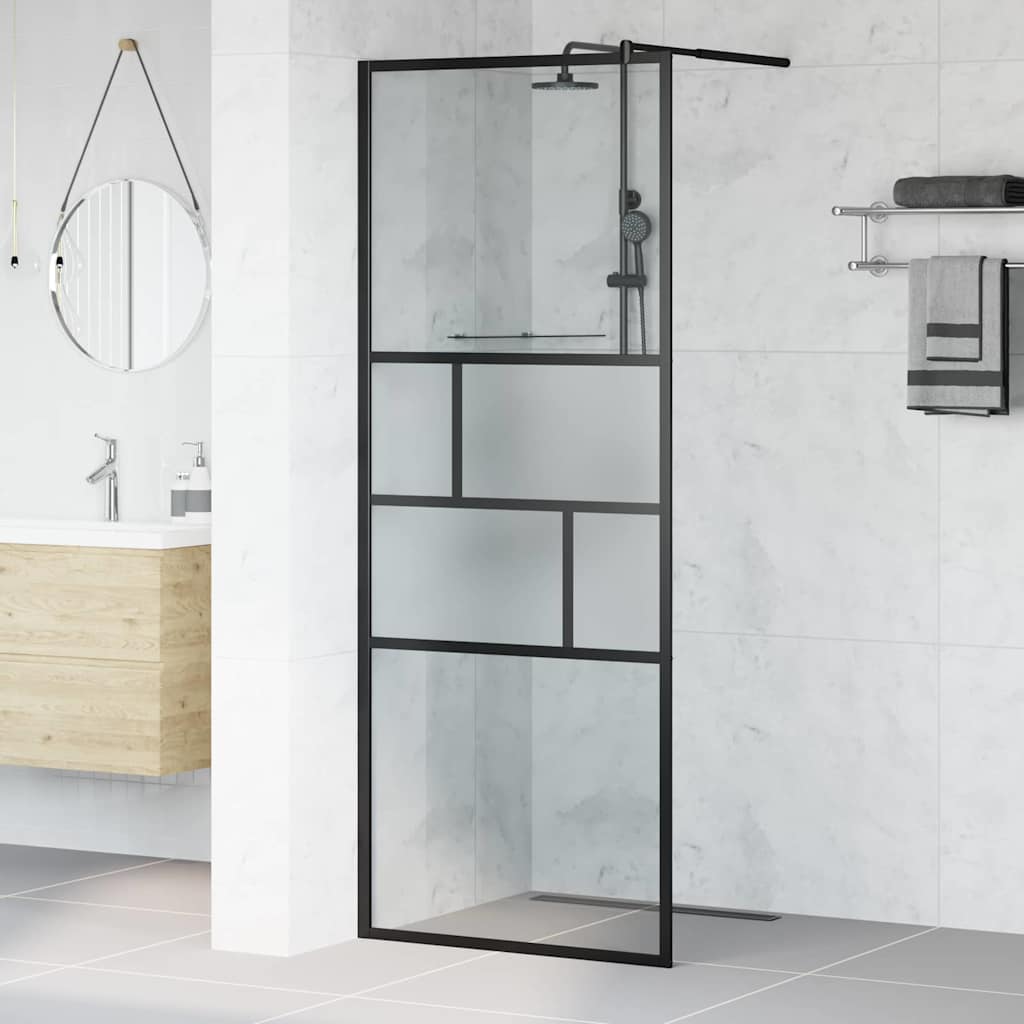 Ściana prysznicowa typu walk-in Czarny 80 x 195 x 0.5 cm vidaXL