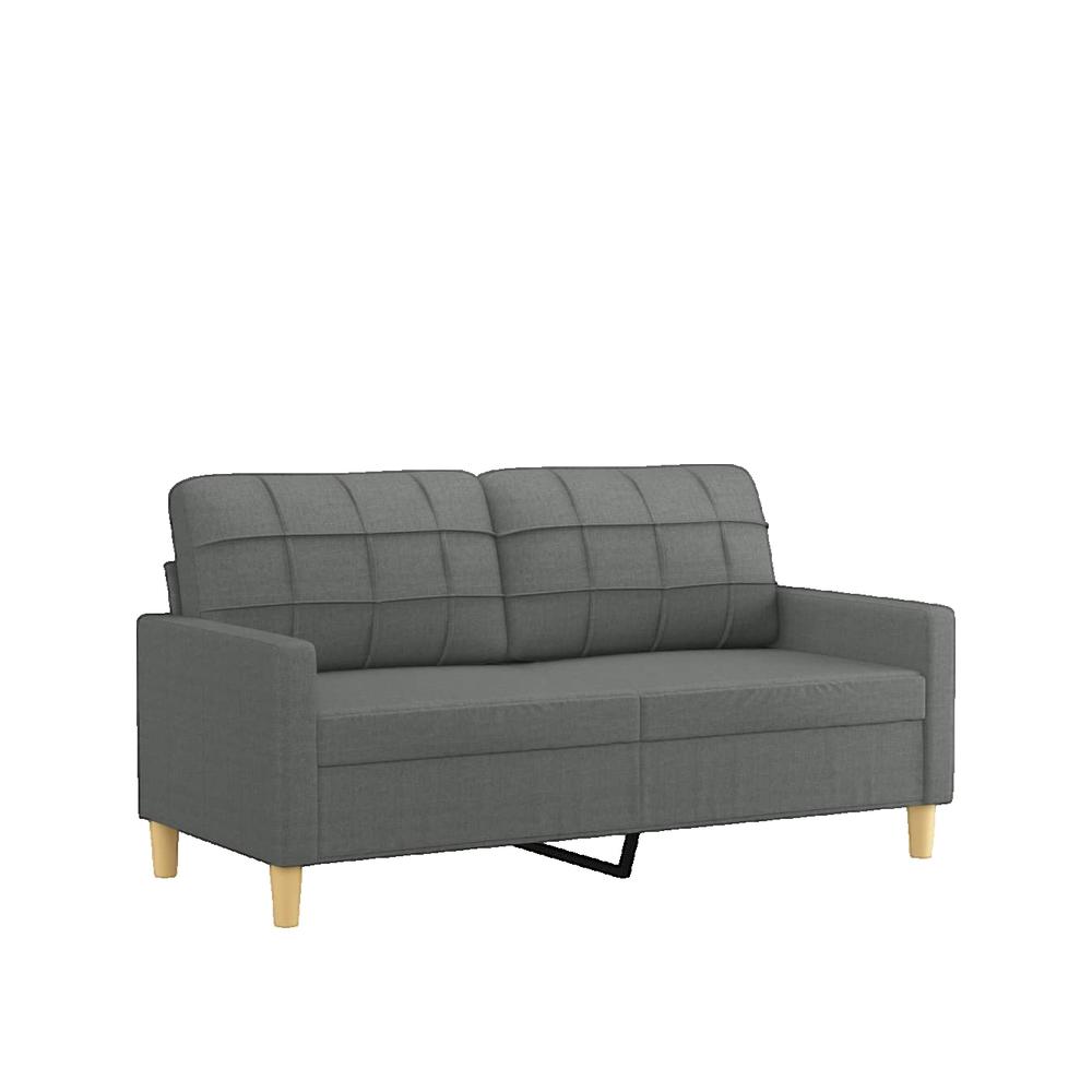 Sofa 2-osobowy vidaXL materiał szary ciemny nowoczesny wygodny