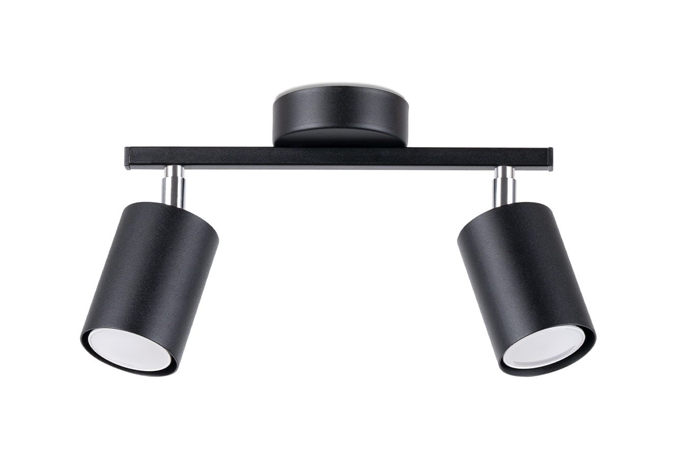 Plafonnier Acier Noir GU10 2 Lemmi