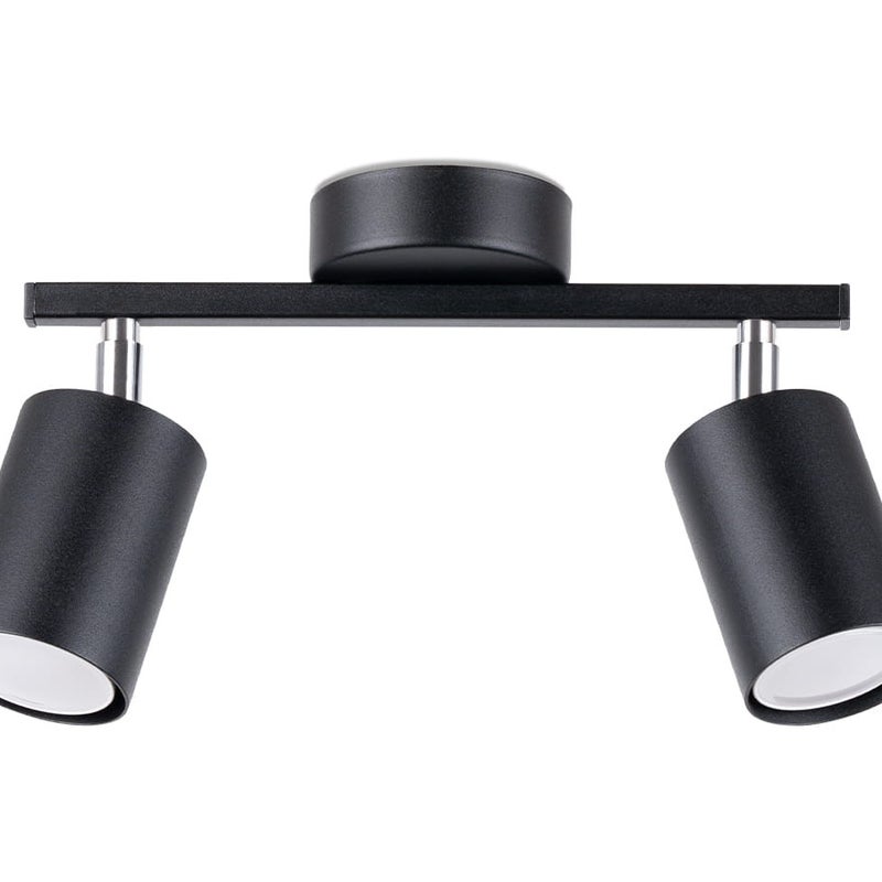 Plafonnier Acier Noir GU10 2 Lemmi