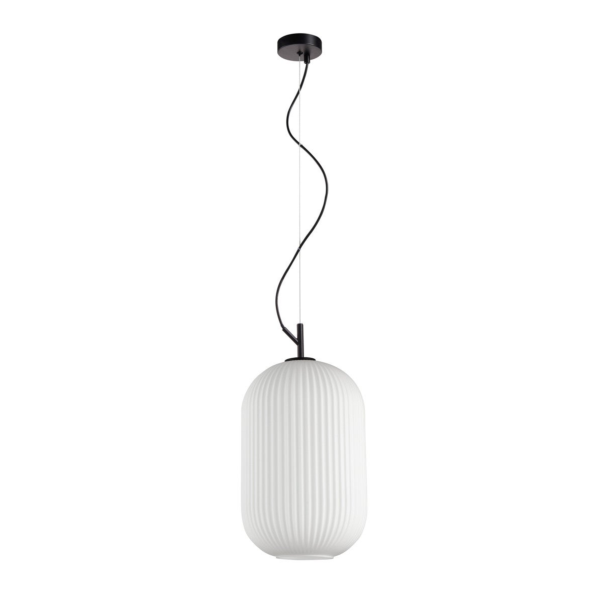 Lampa wisząca RUES czarny mat-biała 1xE27x40W szkło wym:165x25x25cm IP20 Italux