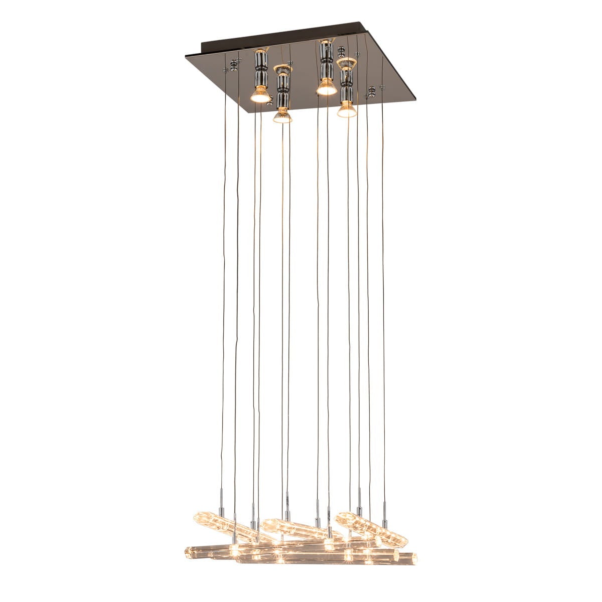 Lampa wisząca Diamond chromowana przezroczysty 16xGU10x50W nowoczesna wym: 120 x 45 x 45 cm szkło Italux