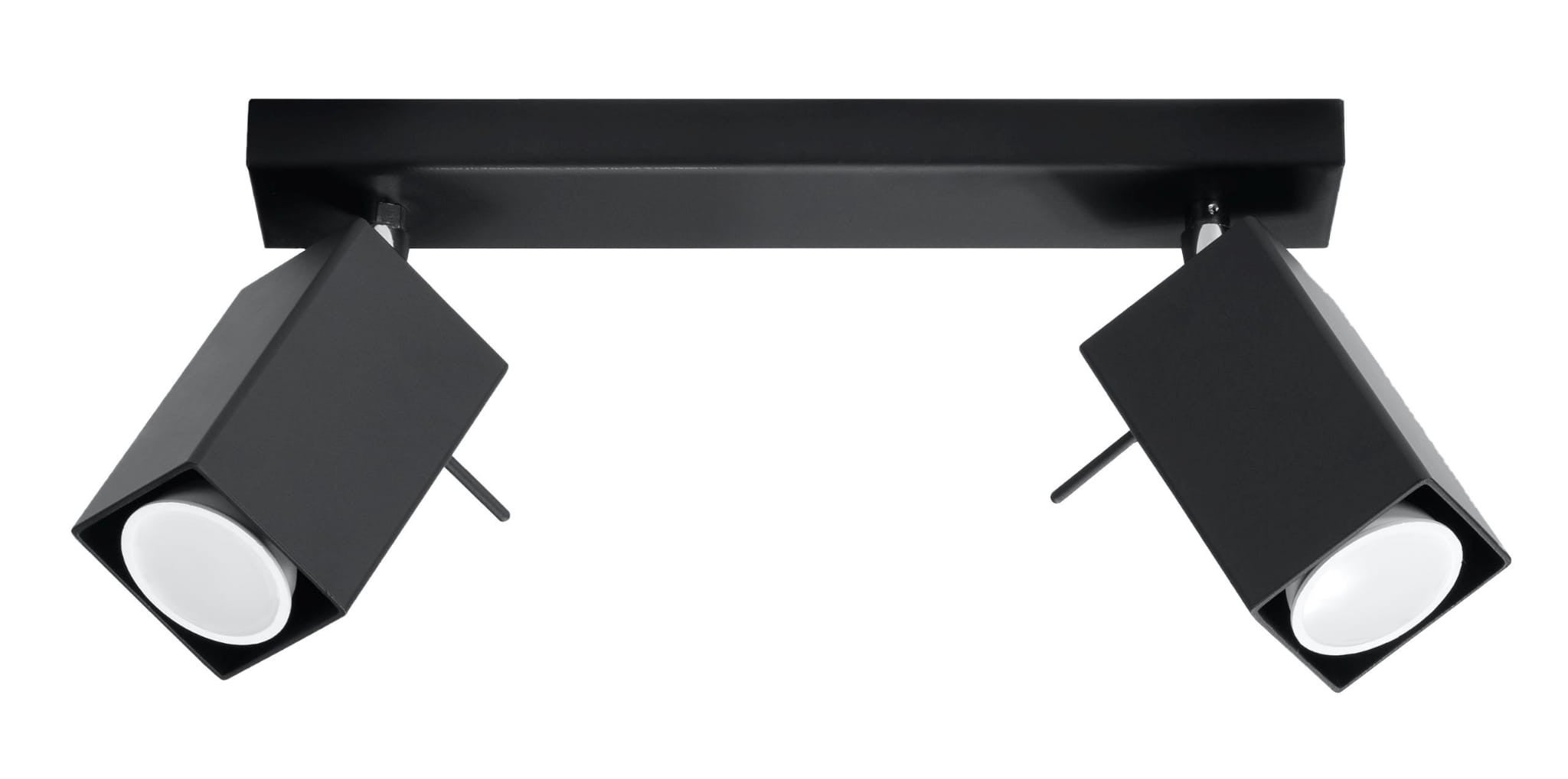 Plafonnier Acier Noir GU10 2 Merida