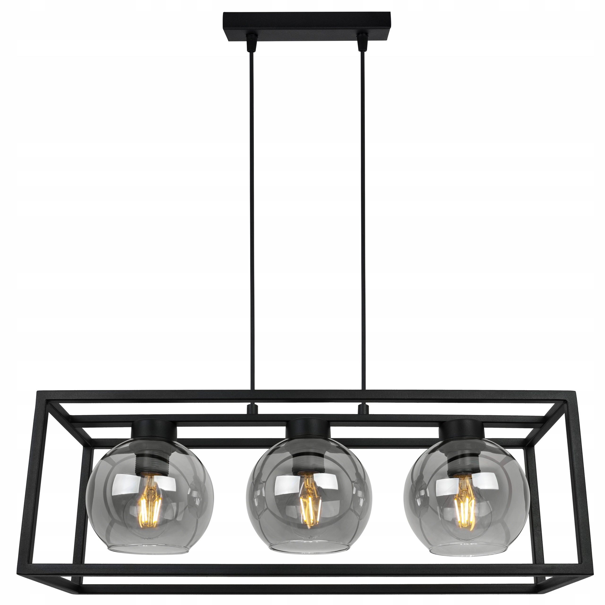 Lampa sufitowa wisząca Light Home LH Haga Cage 3x E27 60W szkło grafit