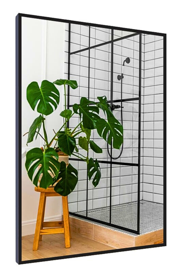 Lustro 40x110 w Czarnej Ramie Aluminiowej Mat Loft Bez Oświetlenia Loftowe