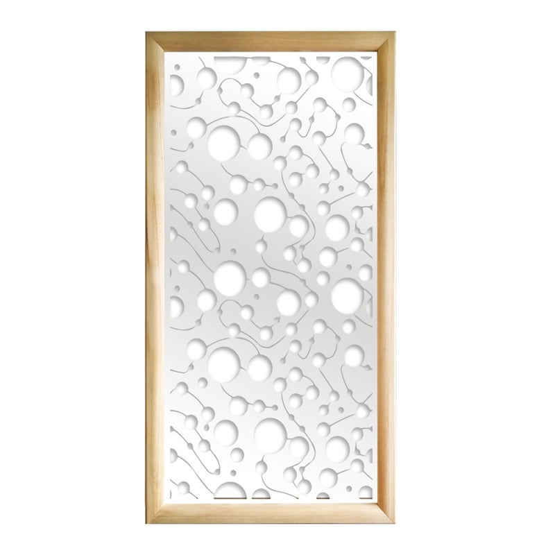 BAKTERIA - Moduły dekoracyjne prostokątne z drewna i PCV - Rozmiar 47x94 cm - Grubość 47 mm - Kolor wewnętrzny BIAŁY