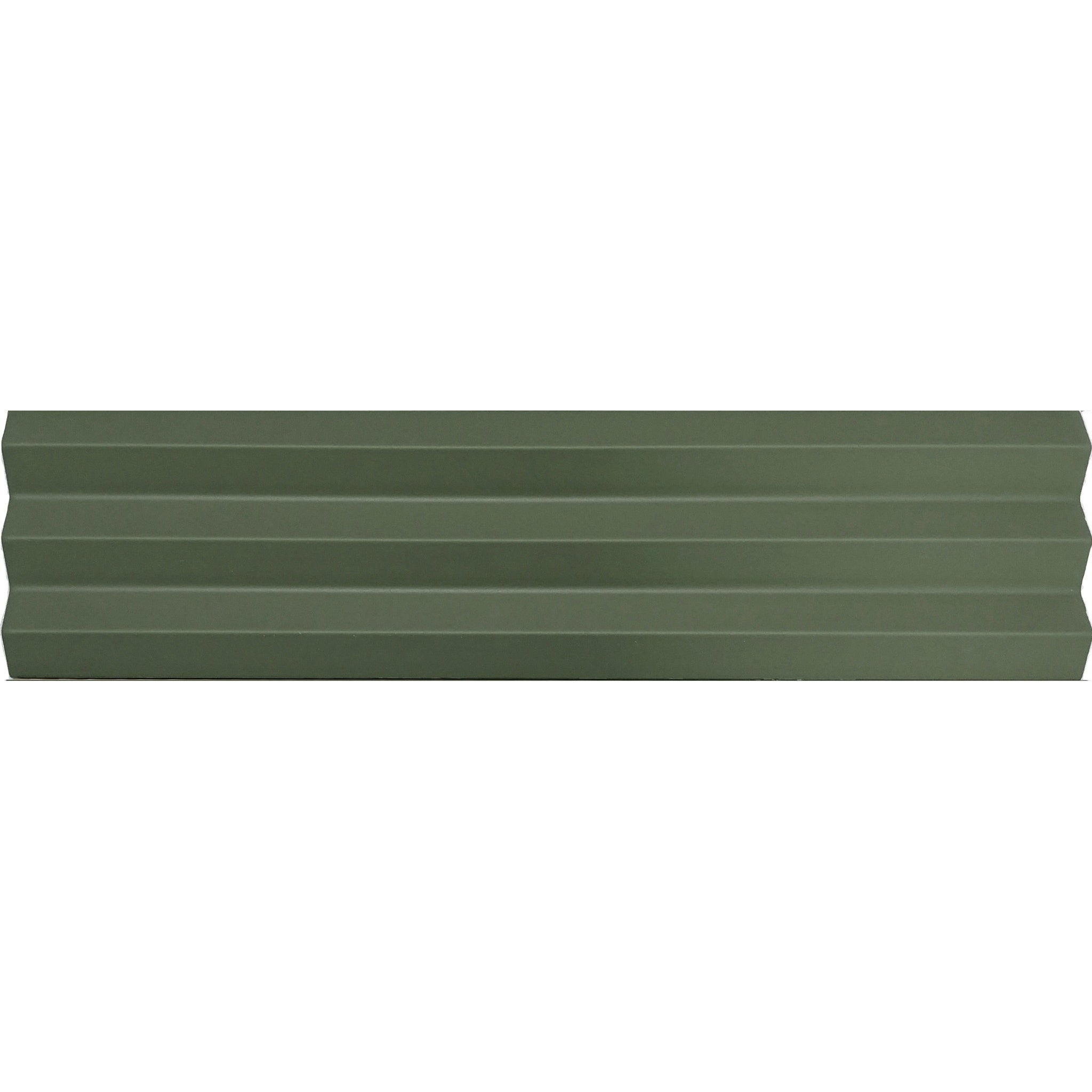 Matowa płytka ścienna z reliefem, zielona, Acanto 10x40 cm V-Ribbed Olive
