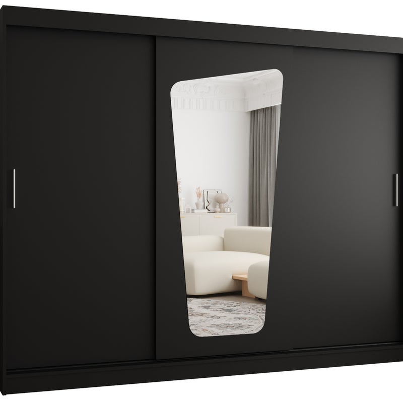 Szafa przesuwna garderoba MOKA 250 x 62 x 200 cm Czarny