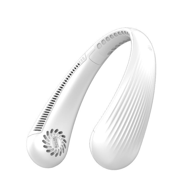 Przenośny wentylator na szyję (biały), USB 2200 mAh, cichy, bez łopatek, ładowalny, 3 prędkości