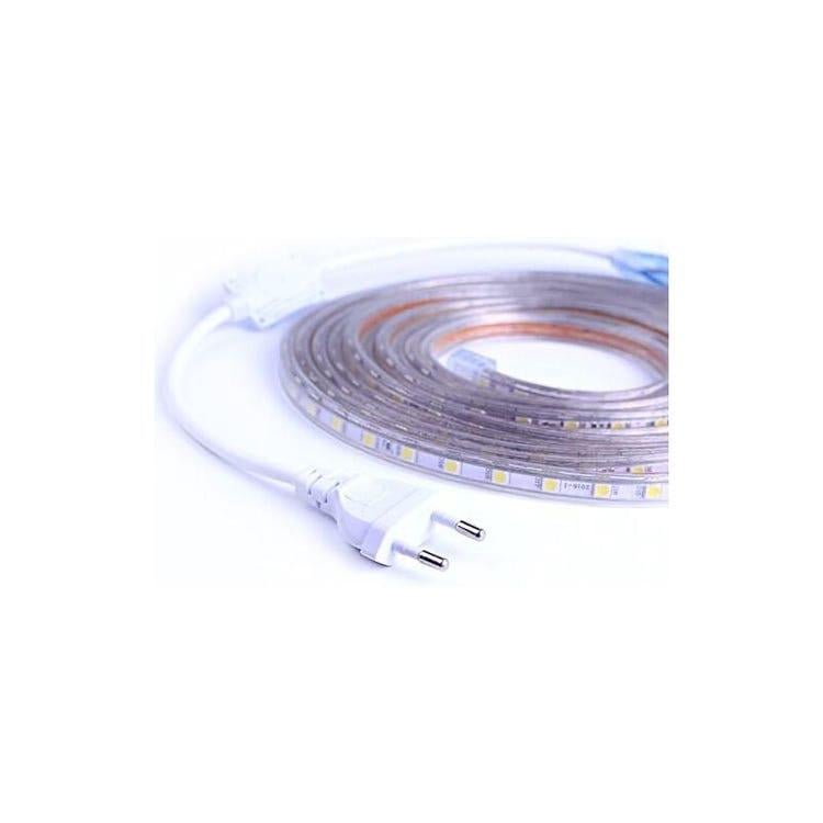 Taśma LED, pasek LED 2M, świecący pasek Led 220v, 5050 IP65 wodoodporny pasek LED, biały ciepły (2)
