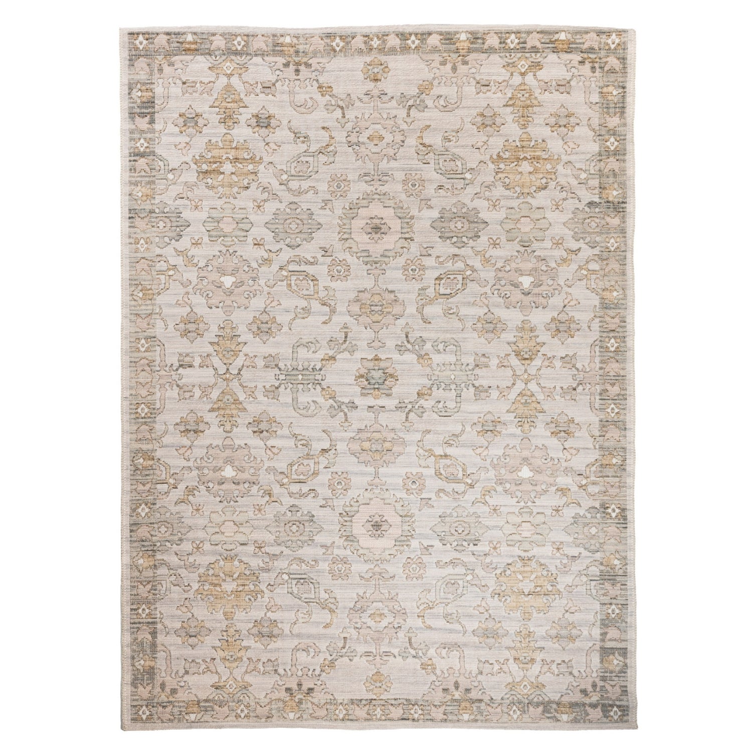 Dywan Wełniany Sahara 200x285 cm Ornament Vintage Beżowy