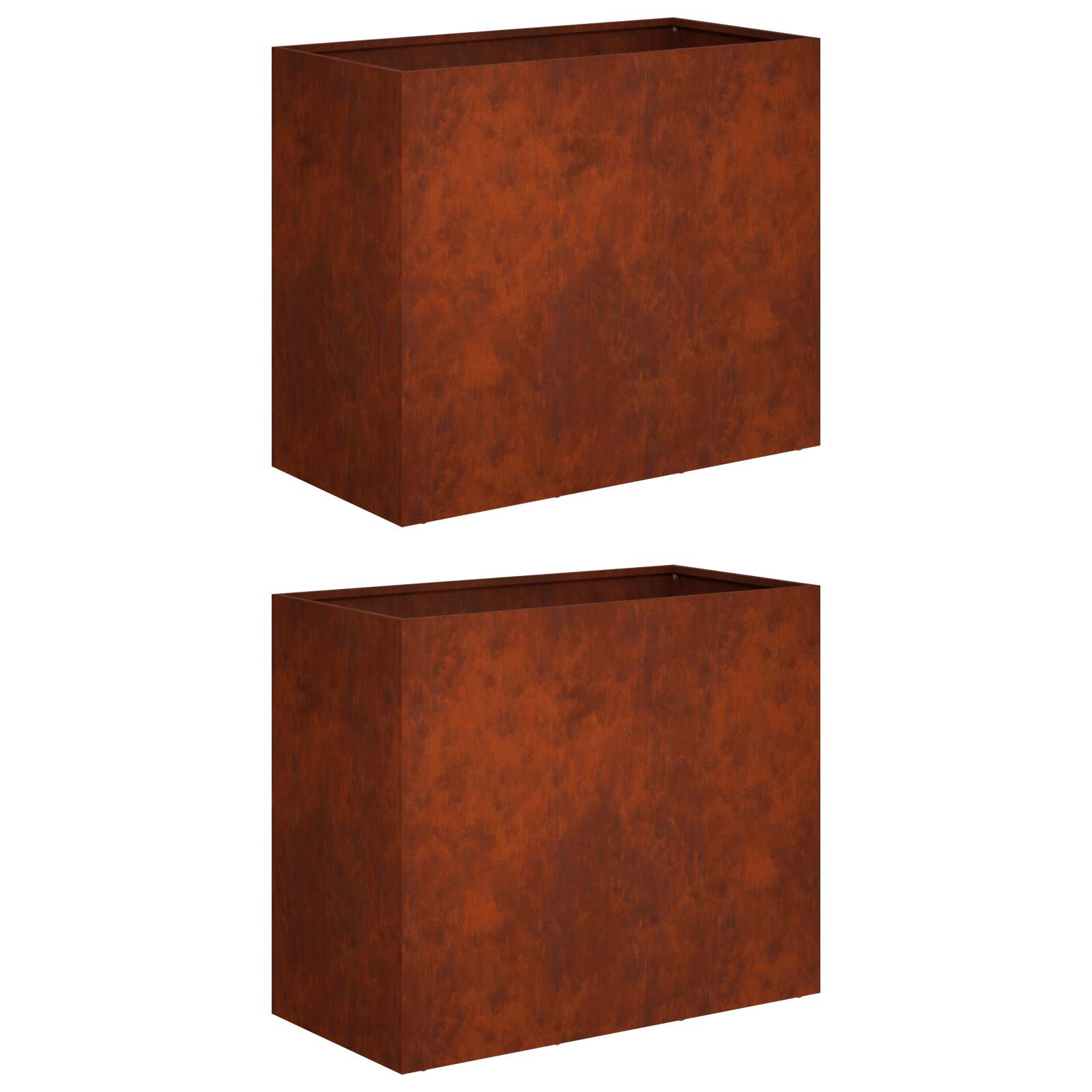 2x Donica Ogrodowa Corten 60x30x40 cm Rdzawa na Taras na Balkon na Kwiaty