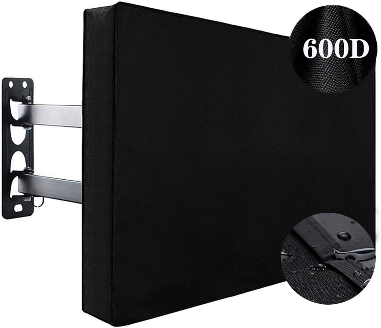 Pokrowiec na telewizor zewnętrzny 55" do 58" z podstawą - wodoodporny i pyłoszczelny pokrowiec 600D na telewizory LCD i plazmowe