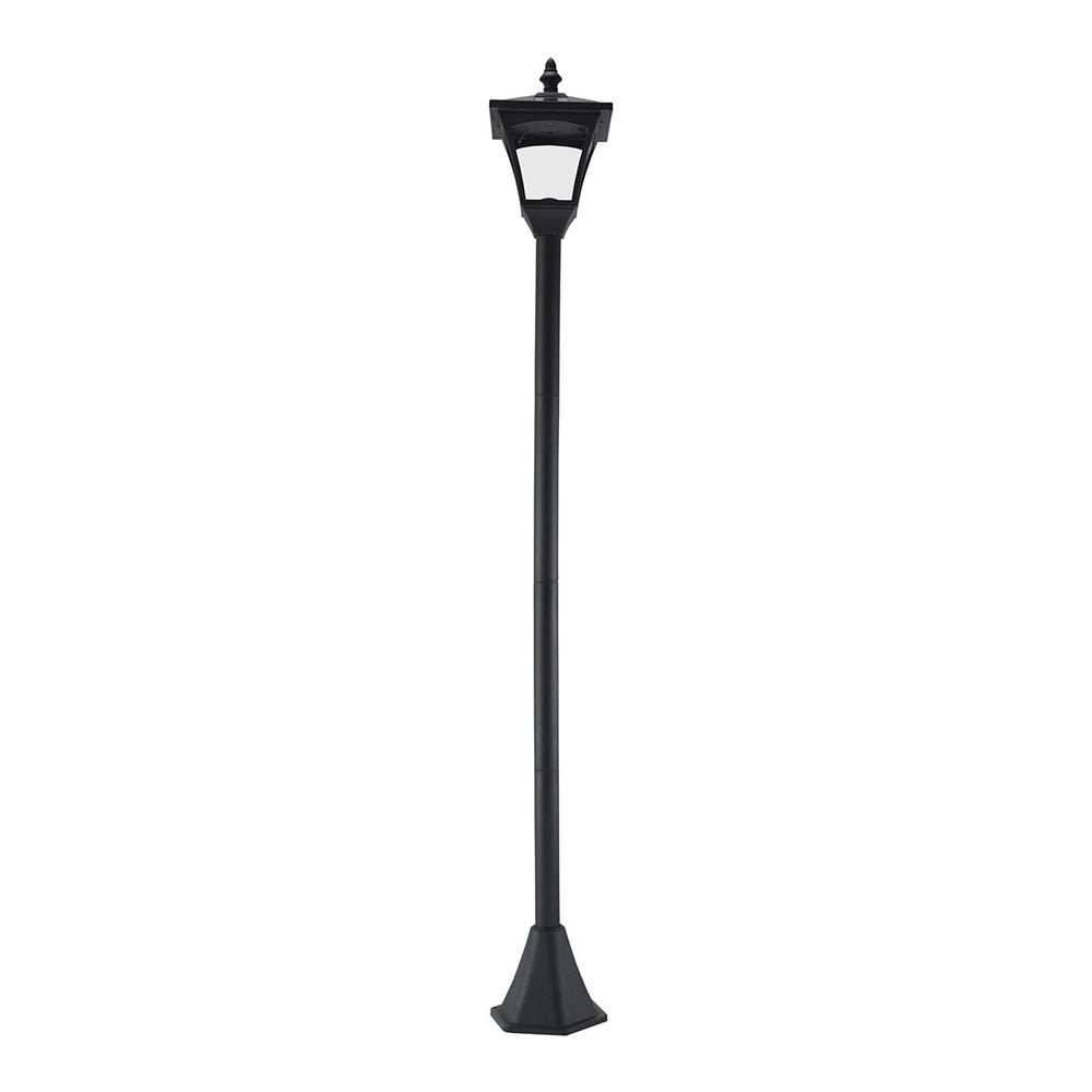 Solarna lampa ogrodowa, latarnie LED o mocy 10 lumenów, automatyczne oświetlenie zewnętrzne, czarna, 15 x 15 x 120 cm