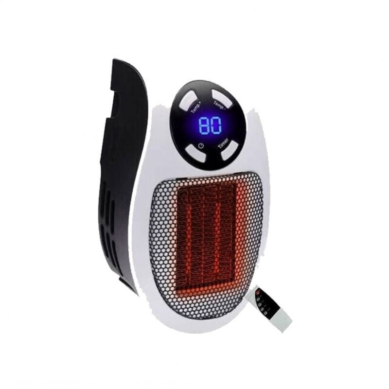 Mini ceramiczny grzejnik termowentylatorowy 350 W, przenośny grzejnik wtykowy z termostatem i timerem do biura, sypialni i salonu