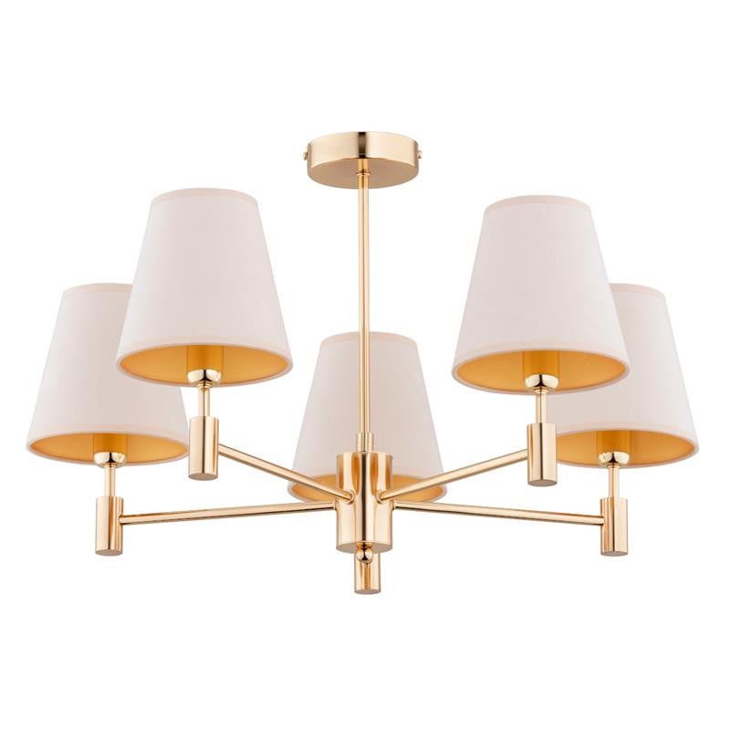 Lampa wisząca Astrit złoto-kremowa 5xE14x10W 5 ramienny wym: 38 x 61 x 61 cm metal Alfa