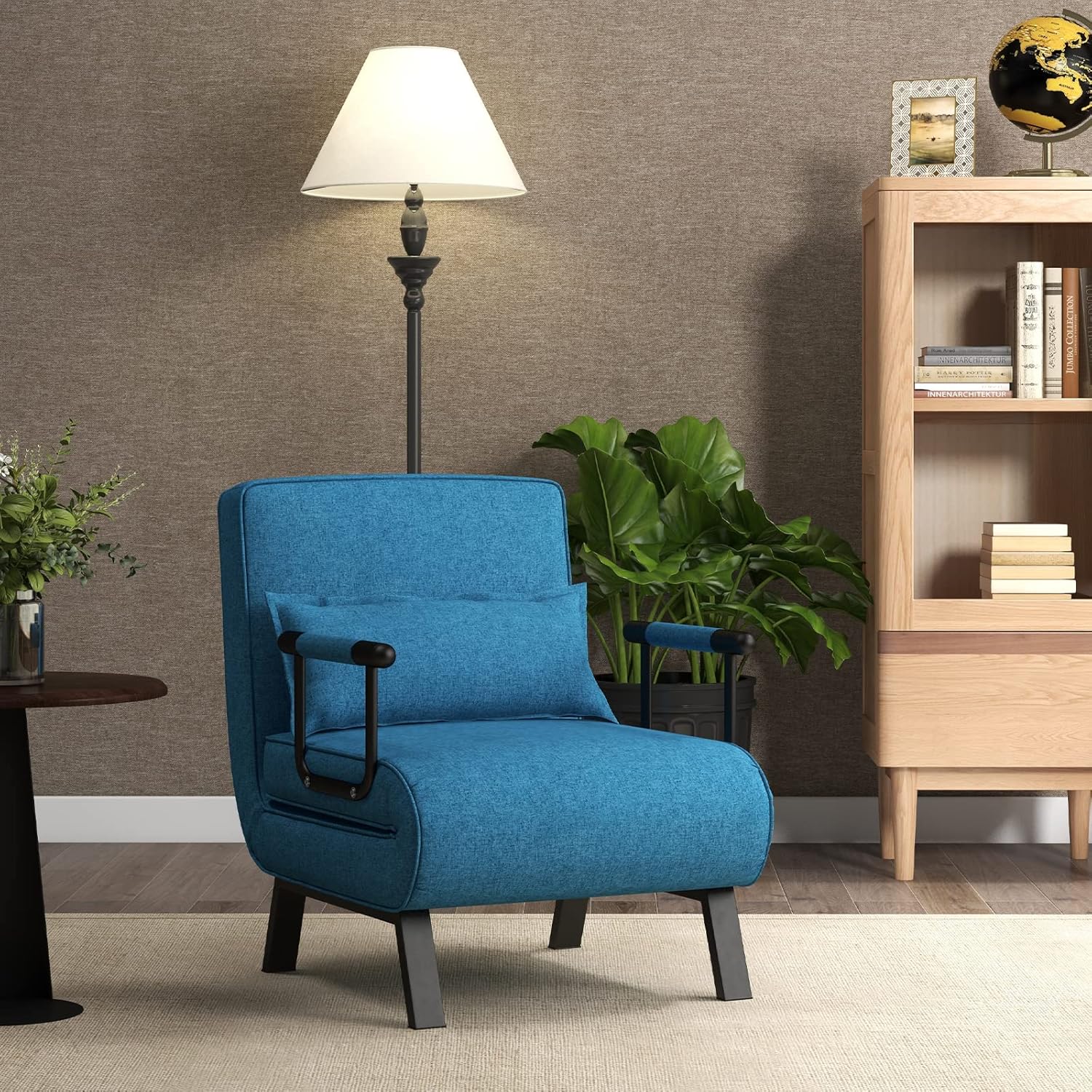 4 w 1 rozkładana sofa z funkcją spania, rozkładana sofa z regulowanym oparciem i zdejmowaną poduszką, rozkładany fotel, obciążenie do 150 kg