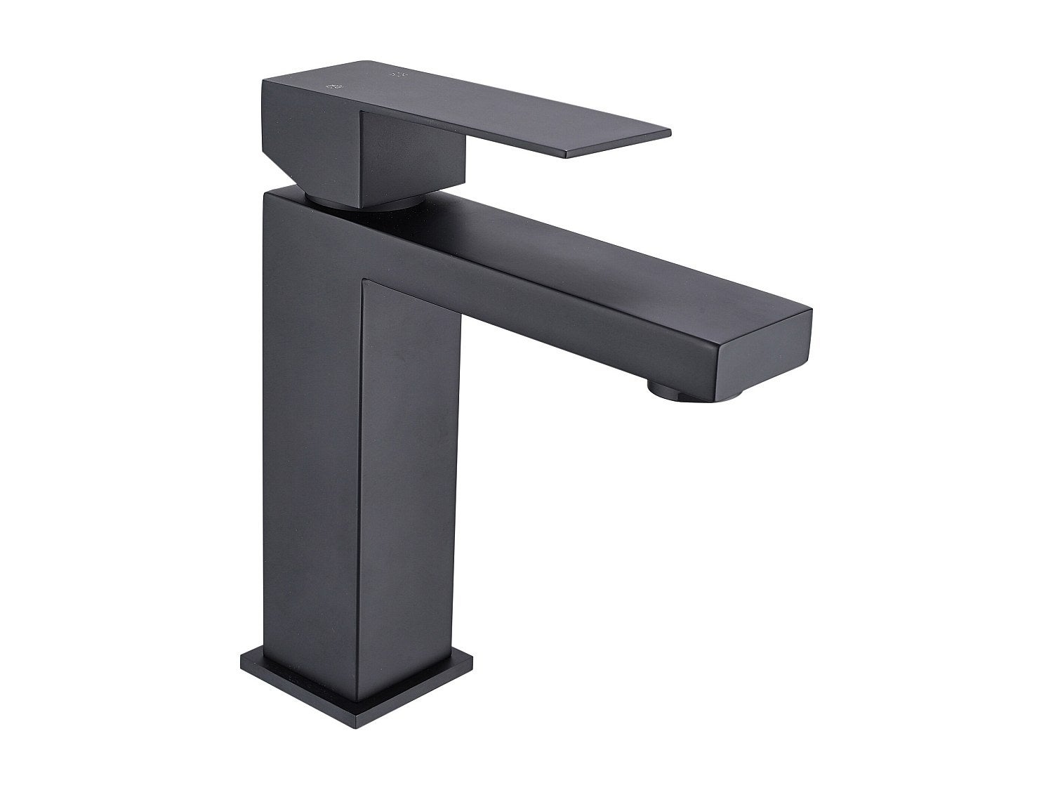 Bateria mieszająca mechaniczna kwadratowa ze stali nierdzewnej szczotkowanej - Czarny mat - wys. 17,3 cm - CANILAS
