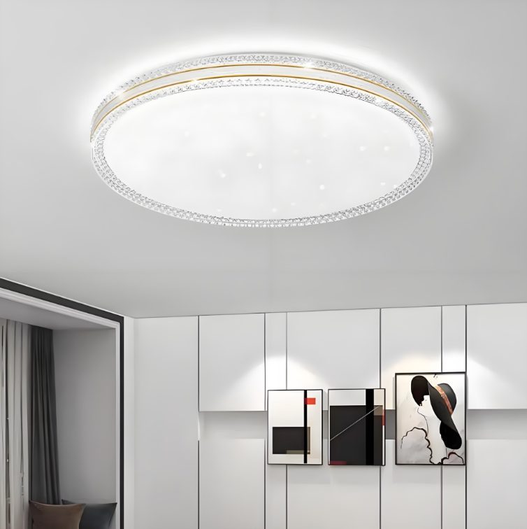 Plafon LED kryształowy 48 W, nowoczesny plafon LED, okrągły, energooszczędny żyrandol LED, światło białe 6000 K, φ 40 cm