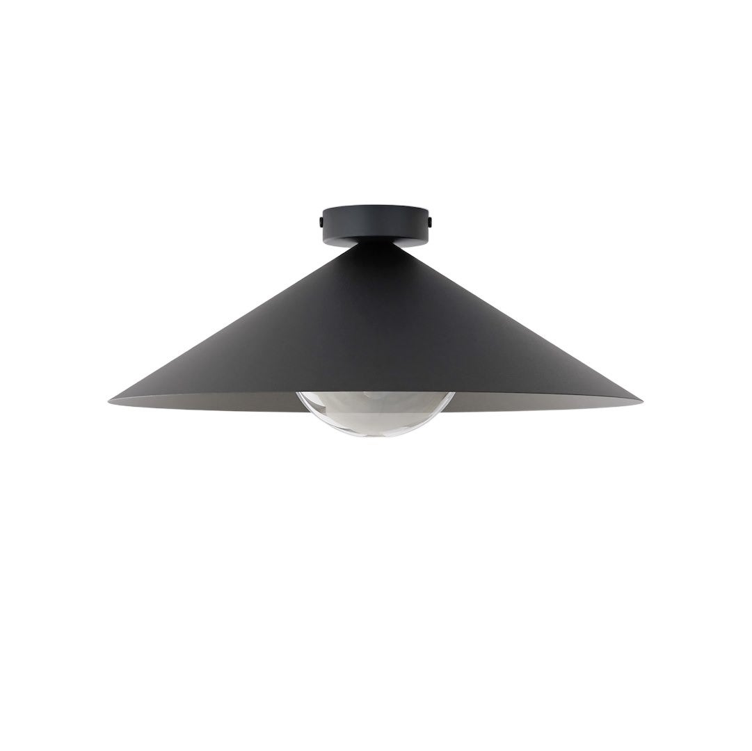 Lampa sufitowa minimalistyczna czarno-grafitowa szklana kula stożek fi40cm 1xE14 10W MONO Emibig