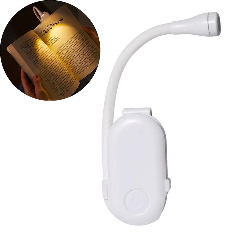 Lampka do czytania, lampka nocna LED, 3 temperatury barwowe i płynne przyciemnianie, lampa z klipsem 360°, regulowana jasność, lampka do czytania