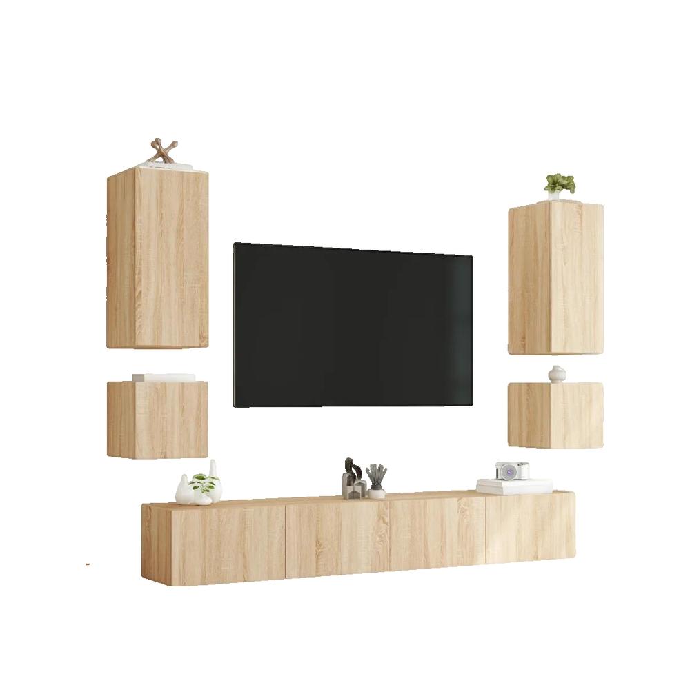 Szafka TV na ścianę vidaXL 2 szt. z podświetleniem LED wymiary 40,5x35x40 cm