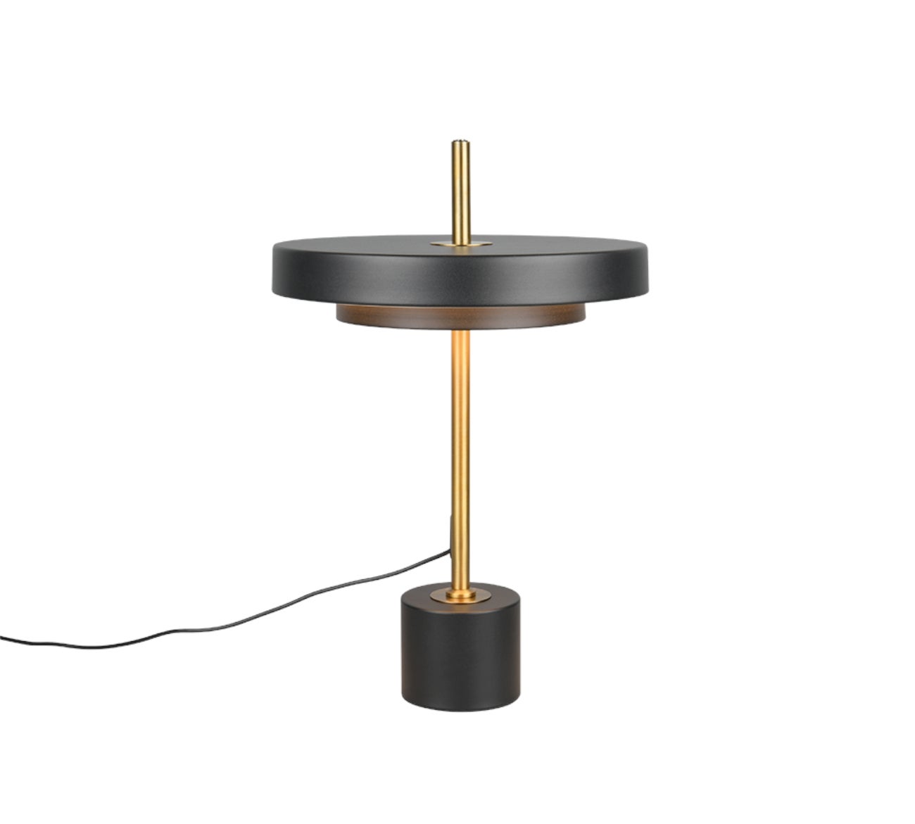 Lampa stołowa LED KEATON czarno-złota 12W zmienna (ciepła / neutralna) 1400lm metal wym:45,5x30x30cm IP20 Trio