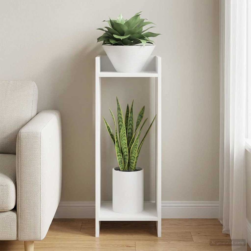 Stojak na rośliny Biały 30 x 30 x 80 cm Drewno inżynieryjne vidaXL
