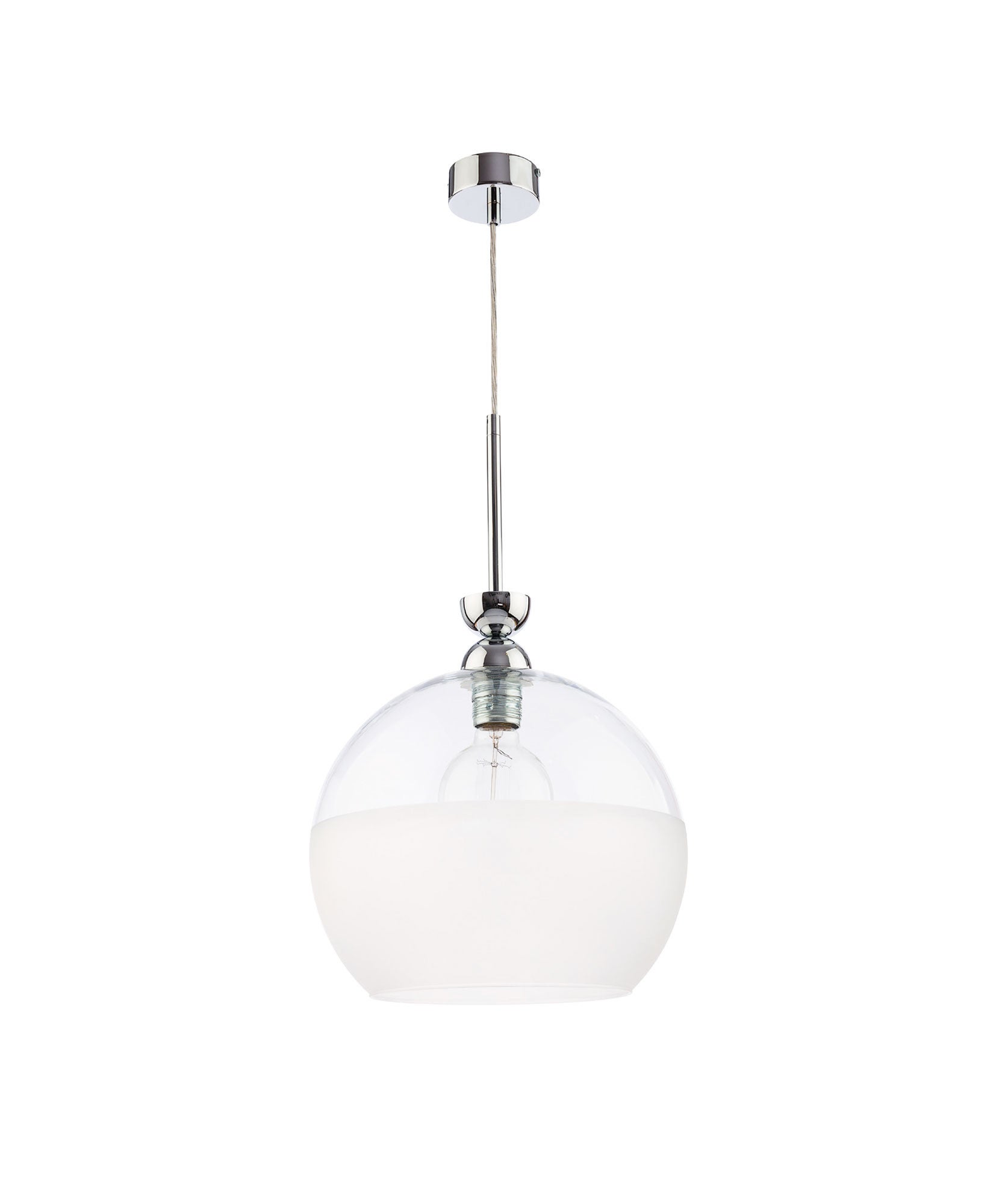 Lampa wisząca VIX Jupiter klasyczna szkło Srebrny E27 80 cm 1 szt.