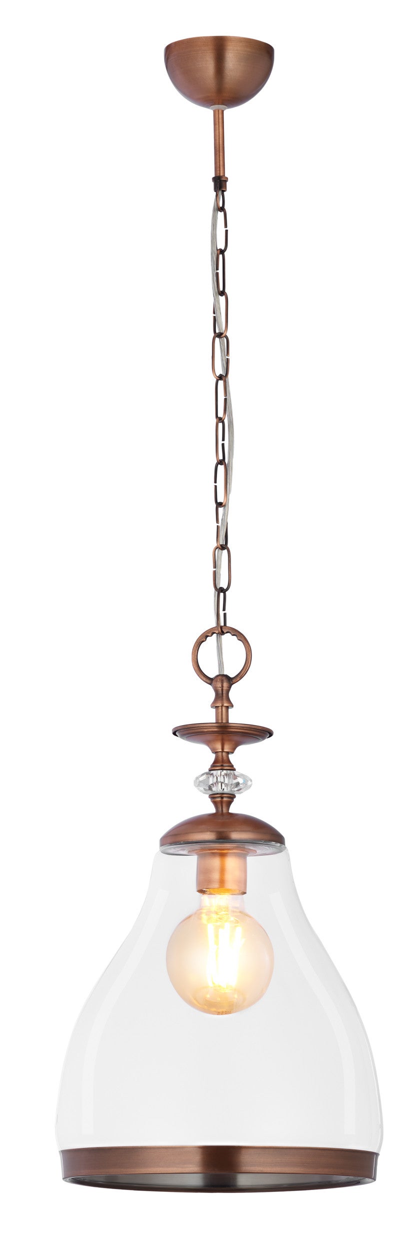 Lampa wisząca ISLA klasyczna JUPITER miedziana E27 80x29x29 cm 1 szt.