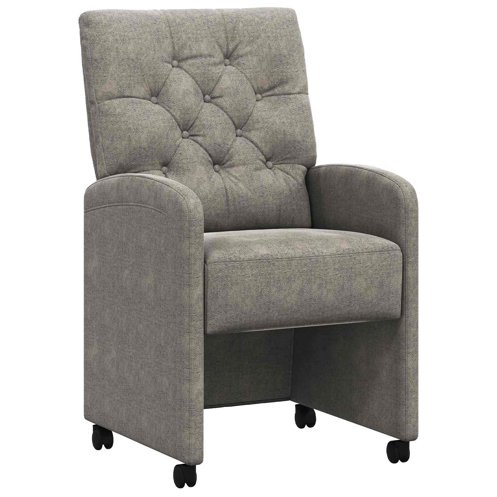 Krzesełka jadalne na kółkach 2 pcs Jasnoszary 58 x 67 x 97 cm vidaXL