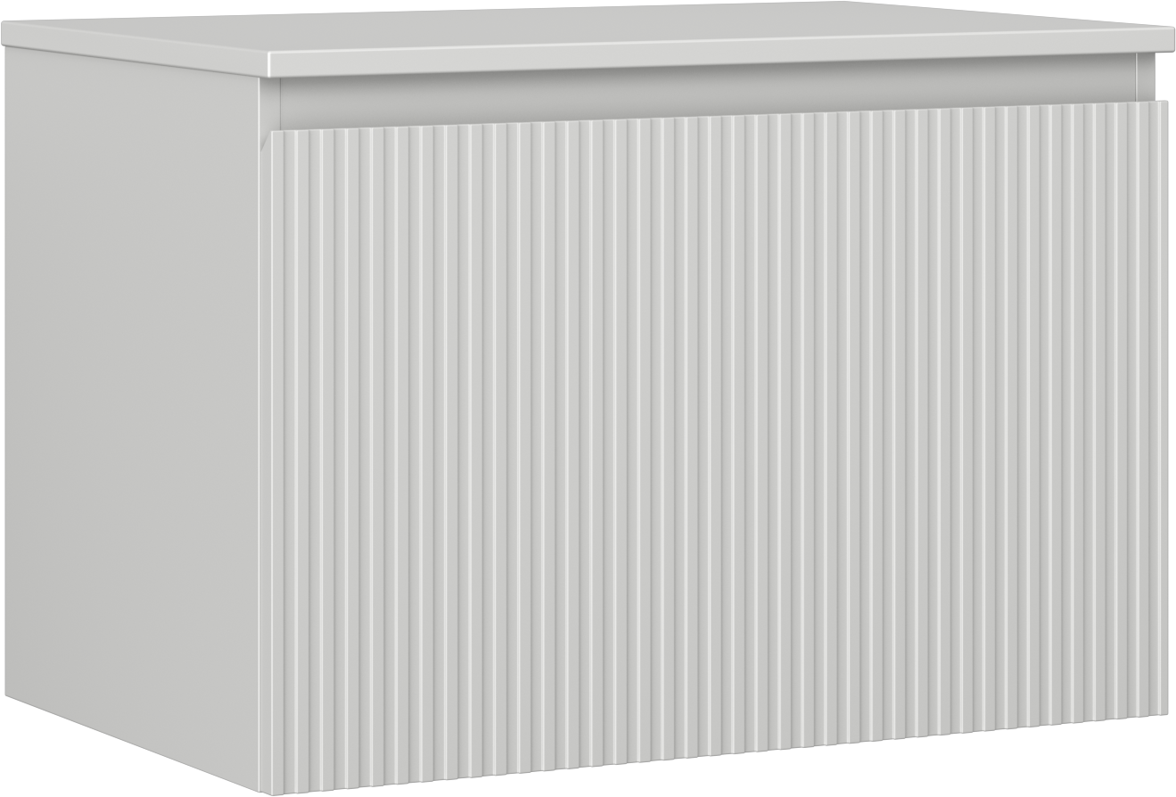 Mexen Rivel szafka łazienkowa podumywalkowa 70 cm z blatem, 1 szuflada, ryflowana , szara mat - 91A20-07047-1-BFC62
