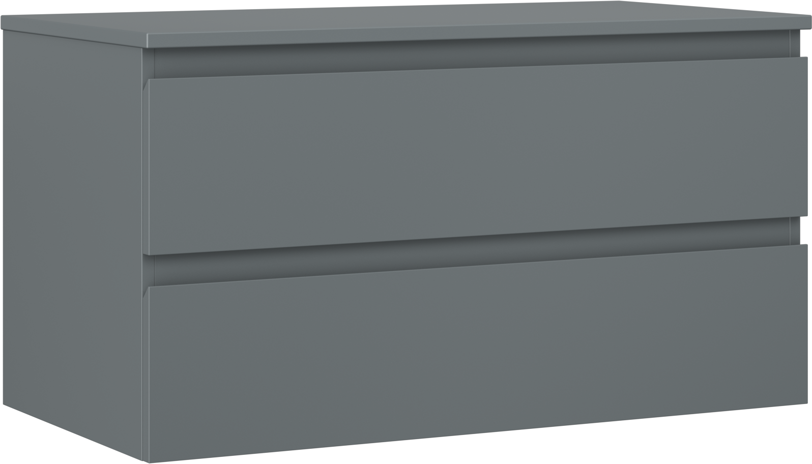 Mexen Orio szafka łazienkowa podumywalkowa 90 cm z blatem, 2 szuflady, grafit mat - 91A10-09047-2-BFFC66