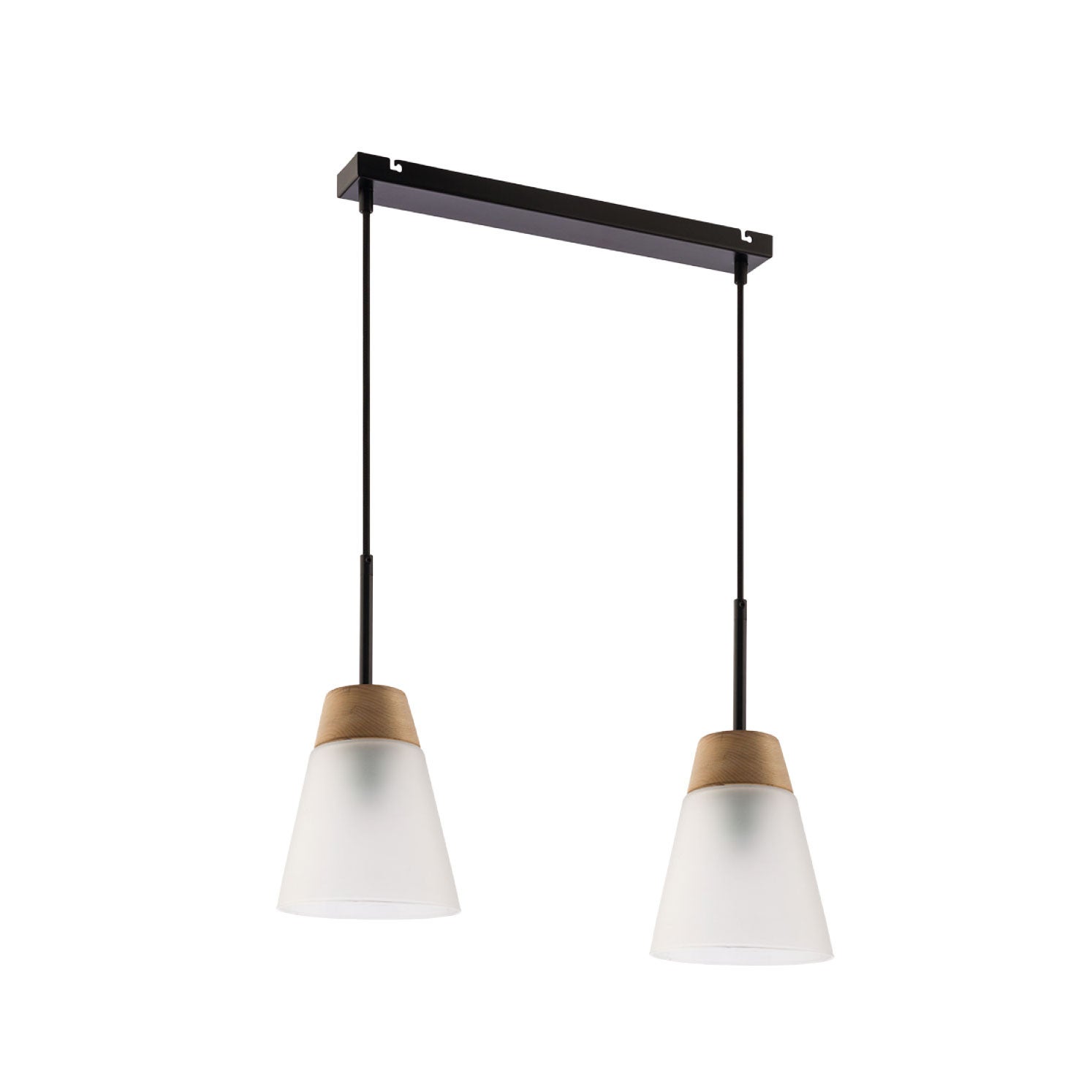 Lampa wisząca DOMINO Jupiter ze szklanym kloszem czarny/biały E27 60 cm 1 szt.