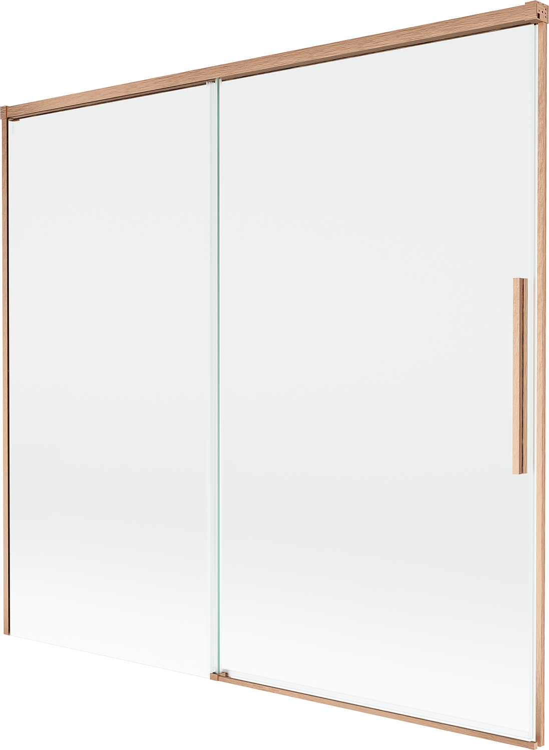 Mexen Rox parawan nawannowy 2-skrzydłowy rozsuwany 170 x 150 cm, transparent, miedź szczotkowana - 8C9-170-001-65-00
