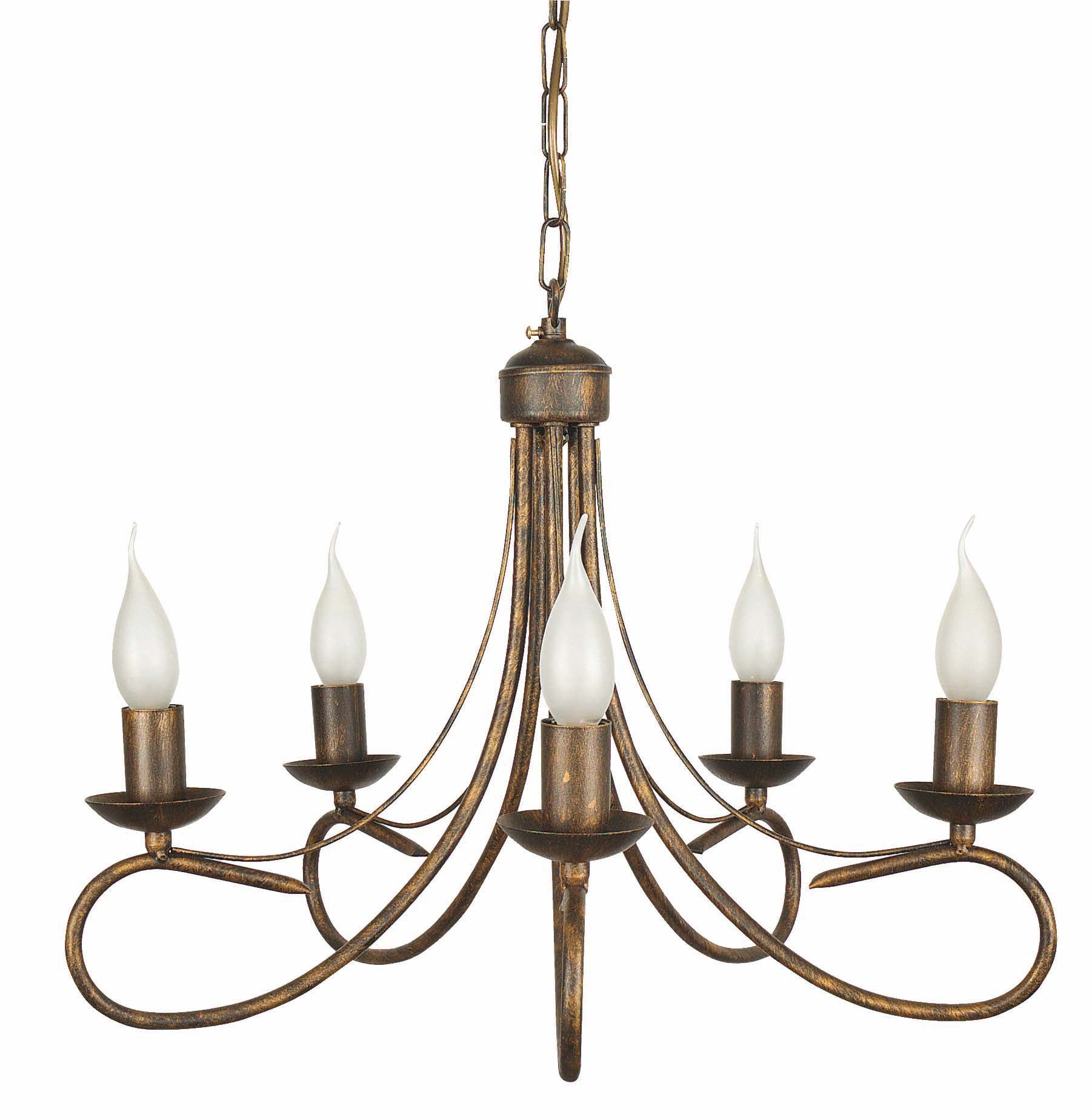 Żyrandol retro do salonu nad stół ALFA 40W 5xE14 industrialny loft 50x65cm Edylit