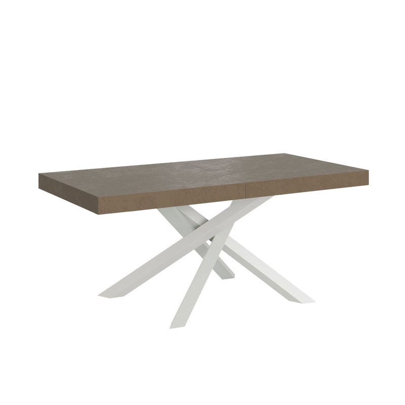 Stół rozkładany Volantis w kolorze gołębiej szarości 200/460x90 cm z białymi nogami
