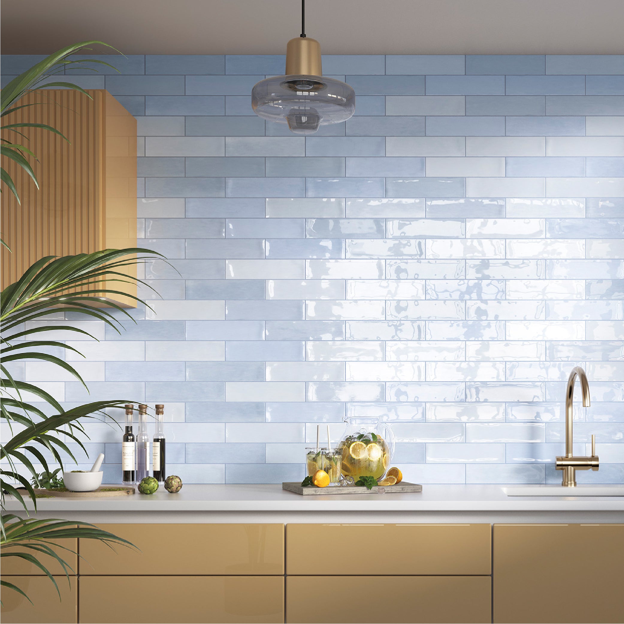 Płytka do wnętrz i na zewnątrz. Gres porcelanowy Premium z kolekcji Zellige Artic 7x28 cm.